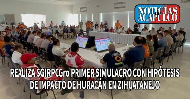 REALIZA SGIRPCGro PRIMER SIMULACRO CON HIPÓTESIS DE IMPACTO DE HURACÁN EN ZIHUATANEJO